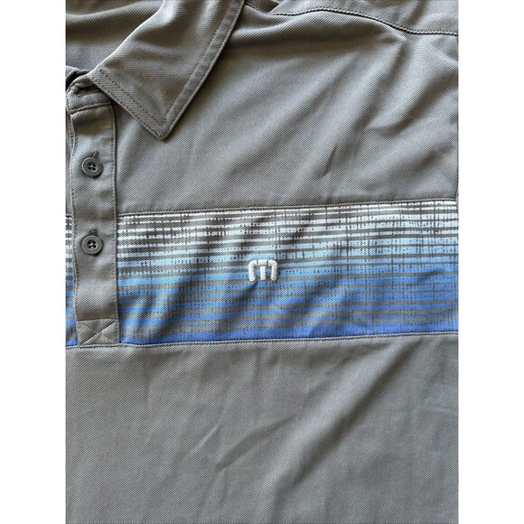 Travis Mathew Mens XL Gray Abstract Short Sleeve Golf Polo Shirt - Picture 2 of 8